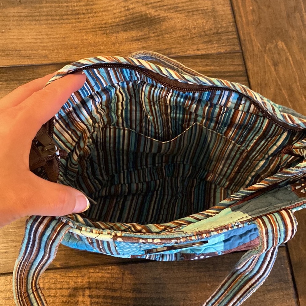 Donna Sharp Purse Teal & Brown - Picture 2 of 3